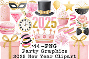 2025 New Year Clipart, Party Graphic, an Illustration by Libby Wishes (Thumbnail 1 of 7)
