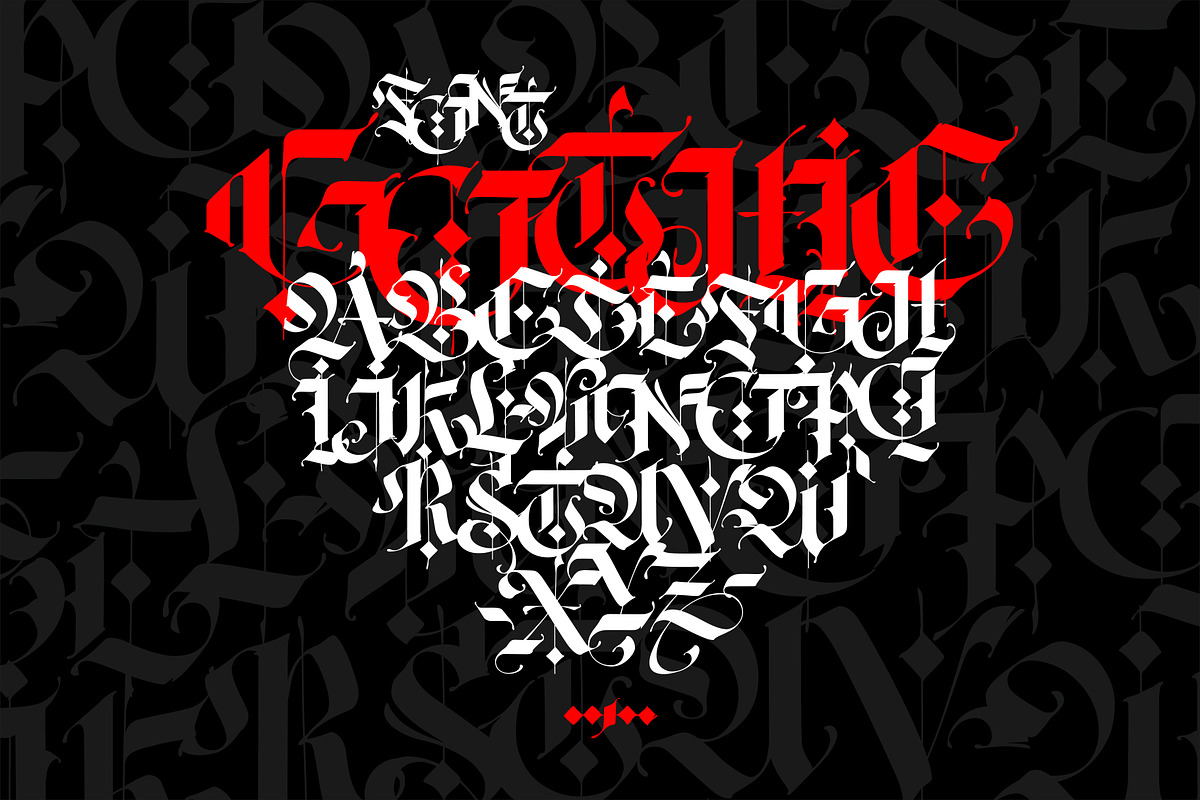 Gothic modern ABC letters, a Blackletter Font by GeekClick (Photo 15 of 15)