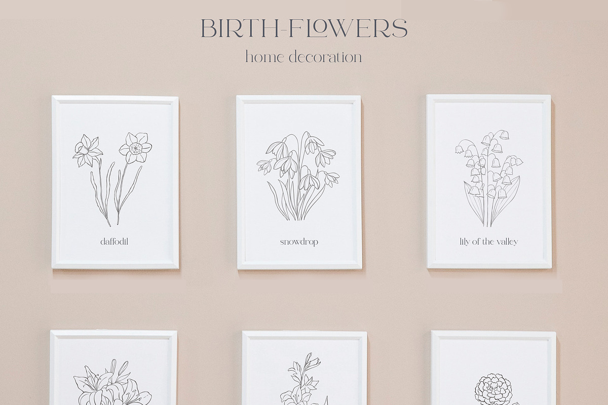 Birth-Flowers. Watercolor & Line Art, a Decorative Illustration by Designwork (Photo 12 of 14)
