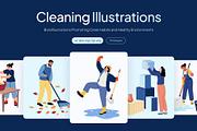 Cleaning Illustration Art Set, a Work Illustration by Creative Stall (Thumbnail 1 of 9)