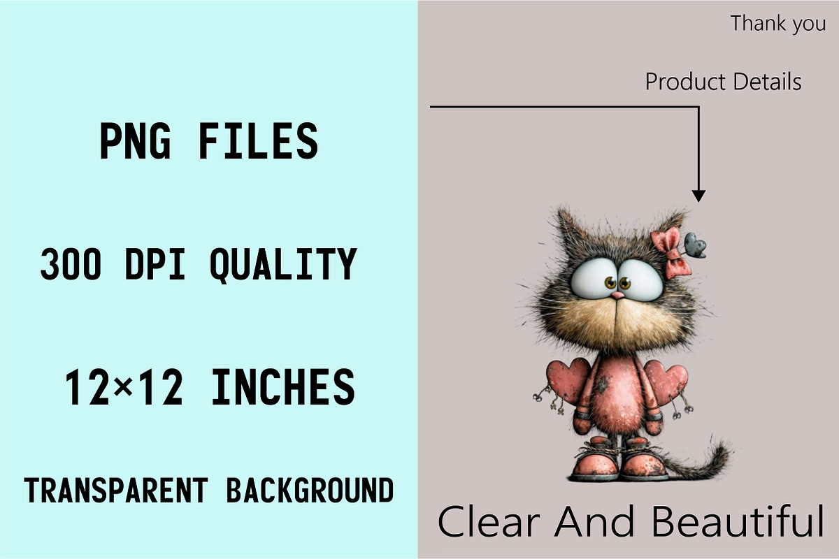 Whimsical Valentine's Cats Clipart B, an Illustration by SVGArt (Photo 3 of 8)