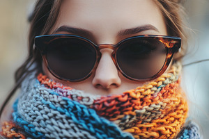 Closeup of a young woman in stylish, a Photo by Pavel_design