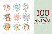 100 Charming animal illustrations, an Animal Illustration by Sofia's Fashion (Thumbnail 1 of 3)