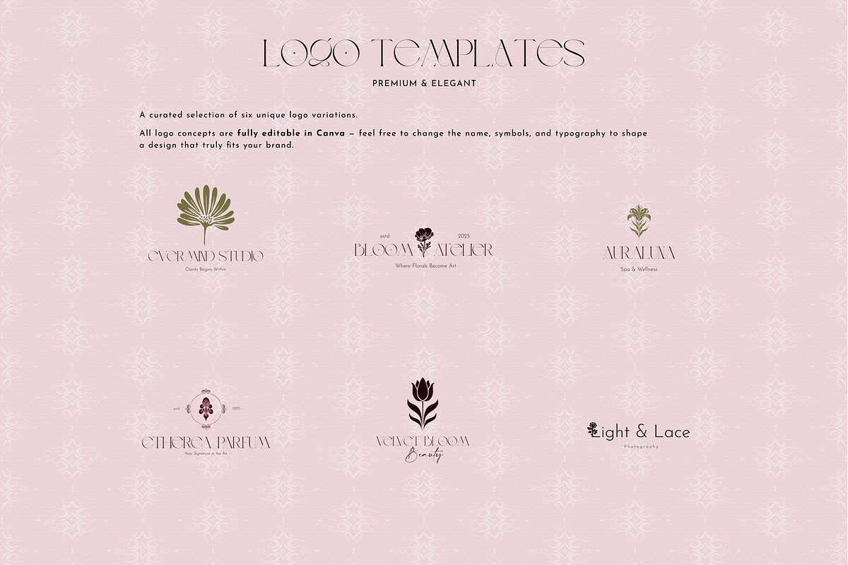 Floral Branding Kit & Logo Templates, a Branding & Logo Template by Under My Cozy Roof (Photo 8 of 18)