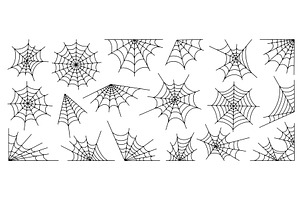 Black doodle cobweb. Spider web