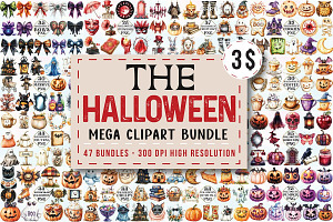 The Mega Halloween Clipart Bundle, an Illustration by CraftArtStudio