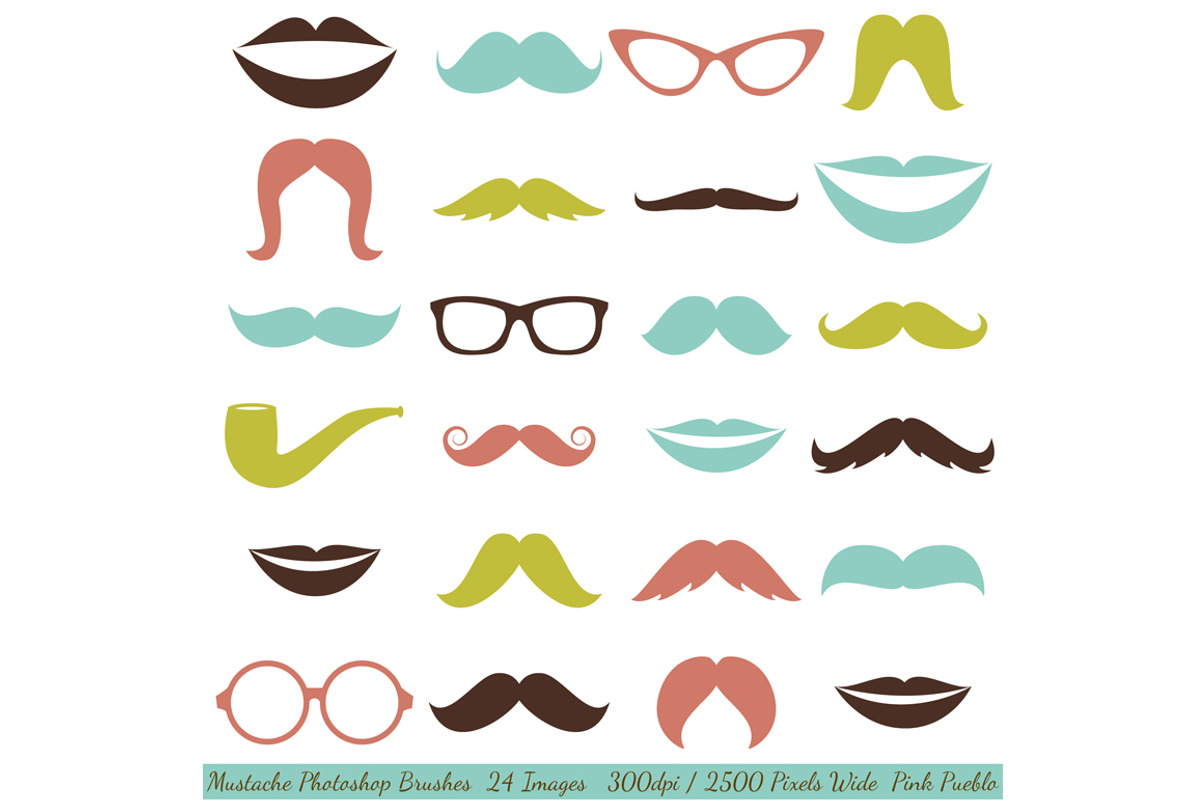 Mustaches and Lips Photoshop Brushes preview 6