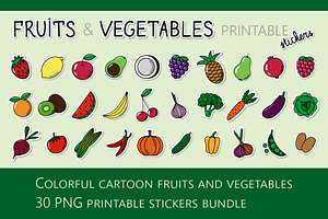 Fruit and Vegetable stickers bundle