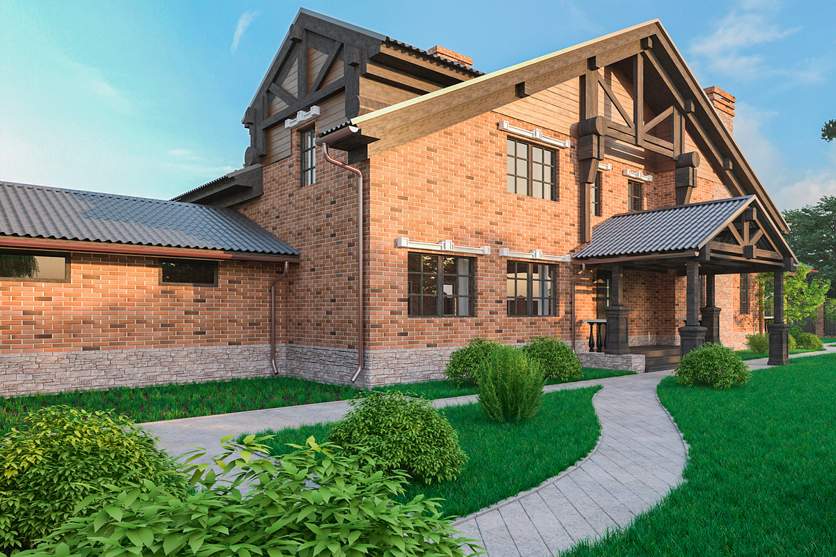 A Chalet house with a garage, an Architecture 3D Model by profdesign (Photo 2 of 21)