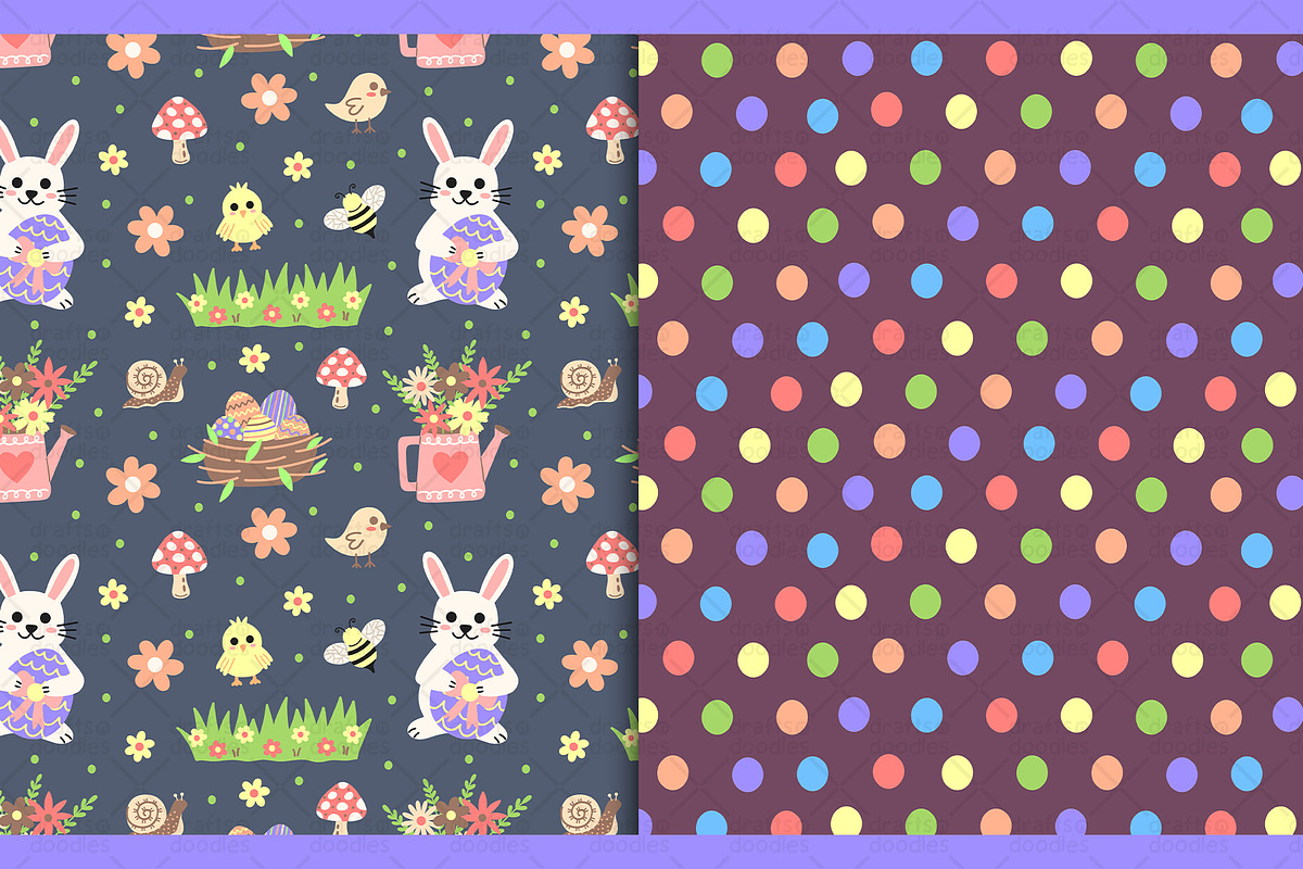Pastel Easter Garden Graphic Set, a Pattern Graphic by Drafts n Doodles (Photo 5 of 11)