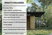 Modern Shed Plans - 8X12 10X12, 8X20, an Object Graphic by elevatedspaces (Thumbnail 2 of 6)