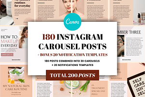 180 Instagram Carousel Bundle CANVA