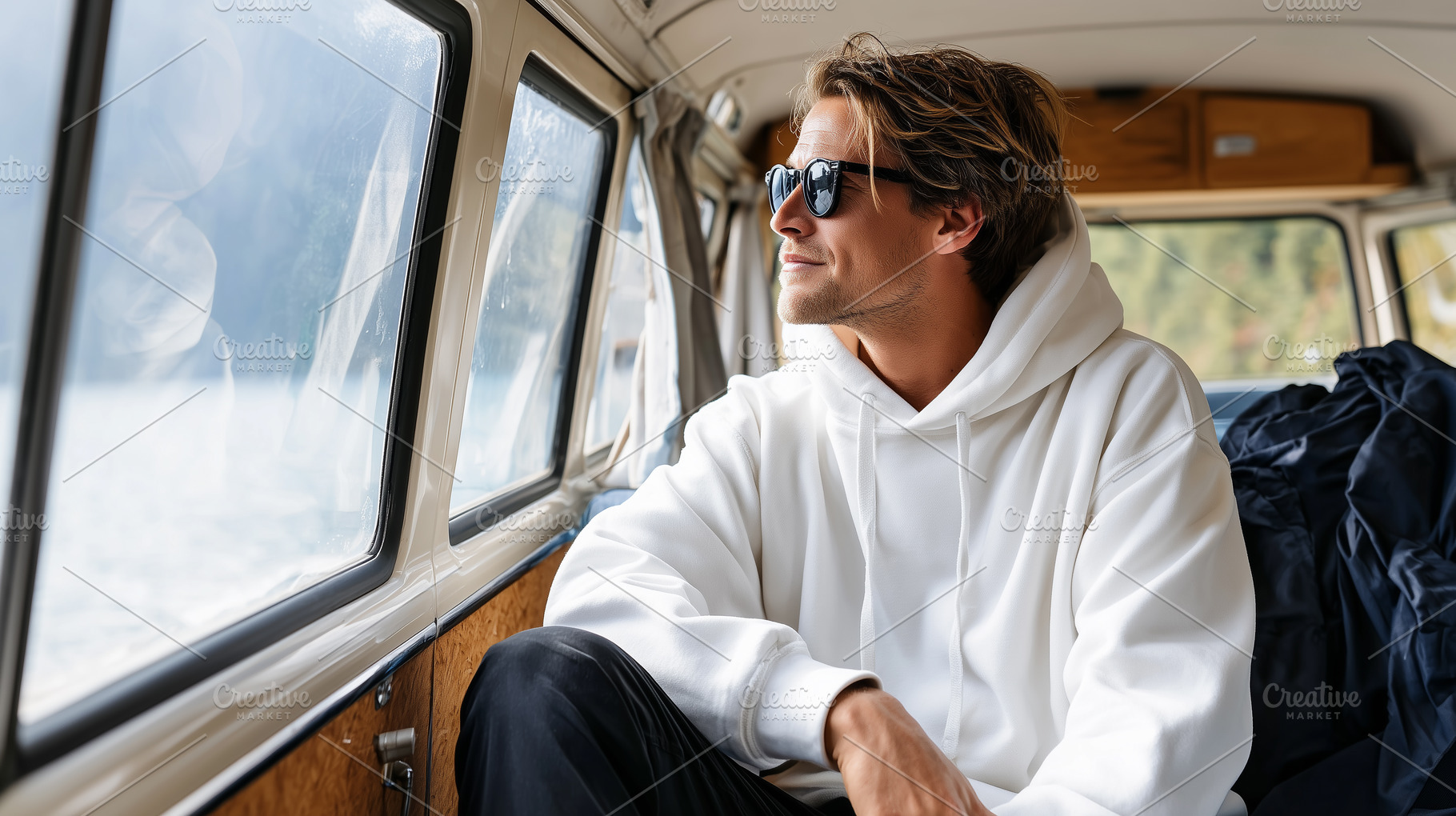Stylish young man in a white hoodie, a Person Photo by MistyDay