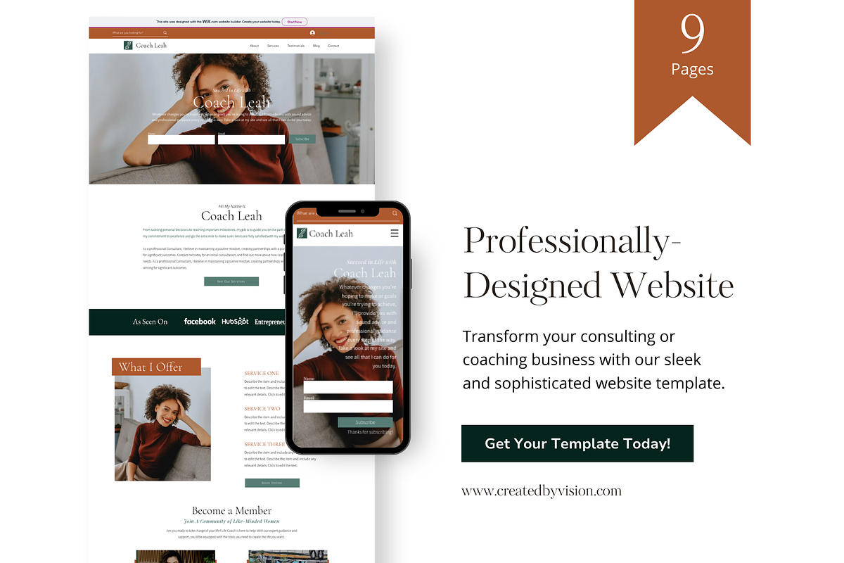 WIX Website for Coaches, a Wix Template by CreatedbyVision LLC (Photo 3 of 9)