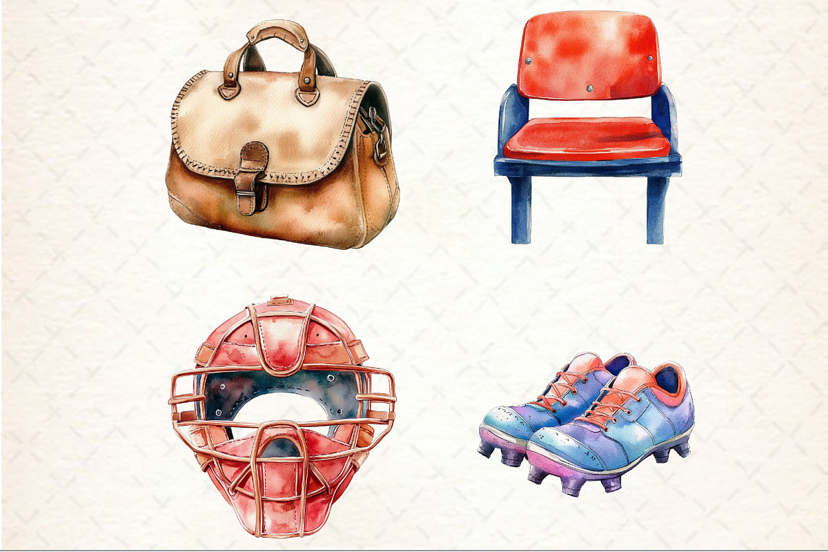 Vintage Baseball Game Day Clipart, an Illustration by Rose Art (Photo 4 of 4)