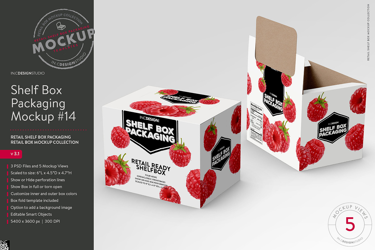 Retail Shelf Box 14 Packaging Mockup, a Packaging Mockup by INCDesign (Photo 1 of 8)