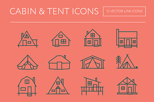 Cabin & Tent Icons
