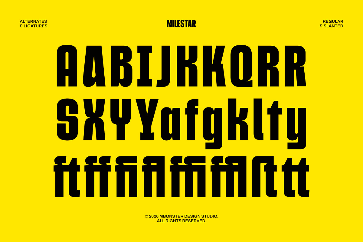 Milestar – Bold Condensed Sans Serif, a Sans Serif Font by Mbonster Design Studio (Photo 16 of 19)