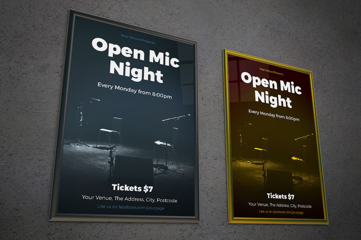 Open Mic Night Poster, a Flyer Template by GLXY (Photo 2 of 2)
