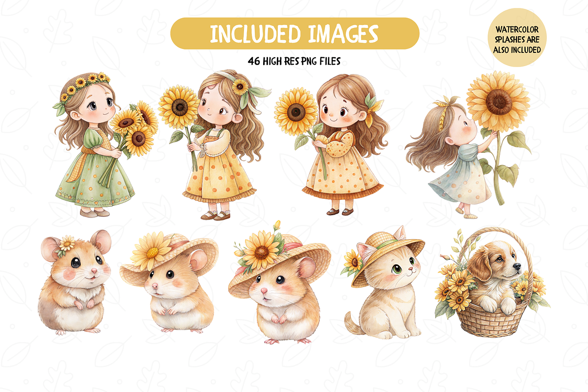 Sunflower Garden Clipart Bundle, an Illustration by TatiMockup (Photo 2 of 6)