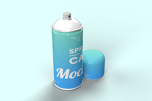 Spray Paint Metal Cans Mockup