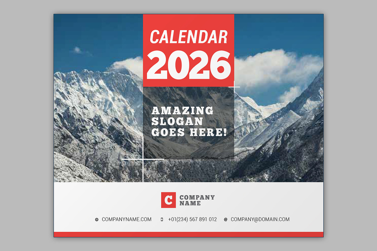 Wall Calendar 2026 (WC037-26-S), a Stationery Template by mikhailmorosin (Photo 6 of 8)