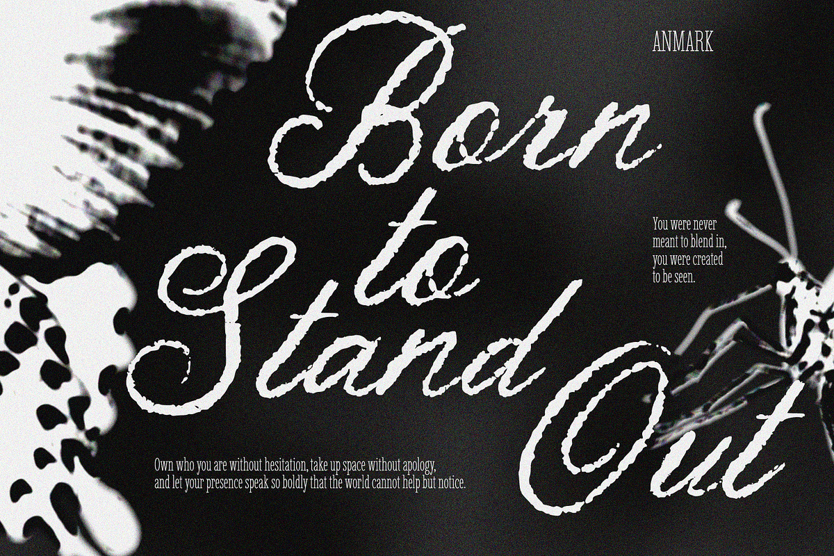 Ember Crown | Messy Textured Script, a Script Font by AnMark (Photo 2 of 12)
