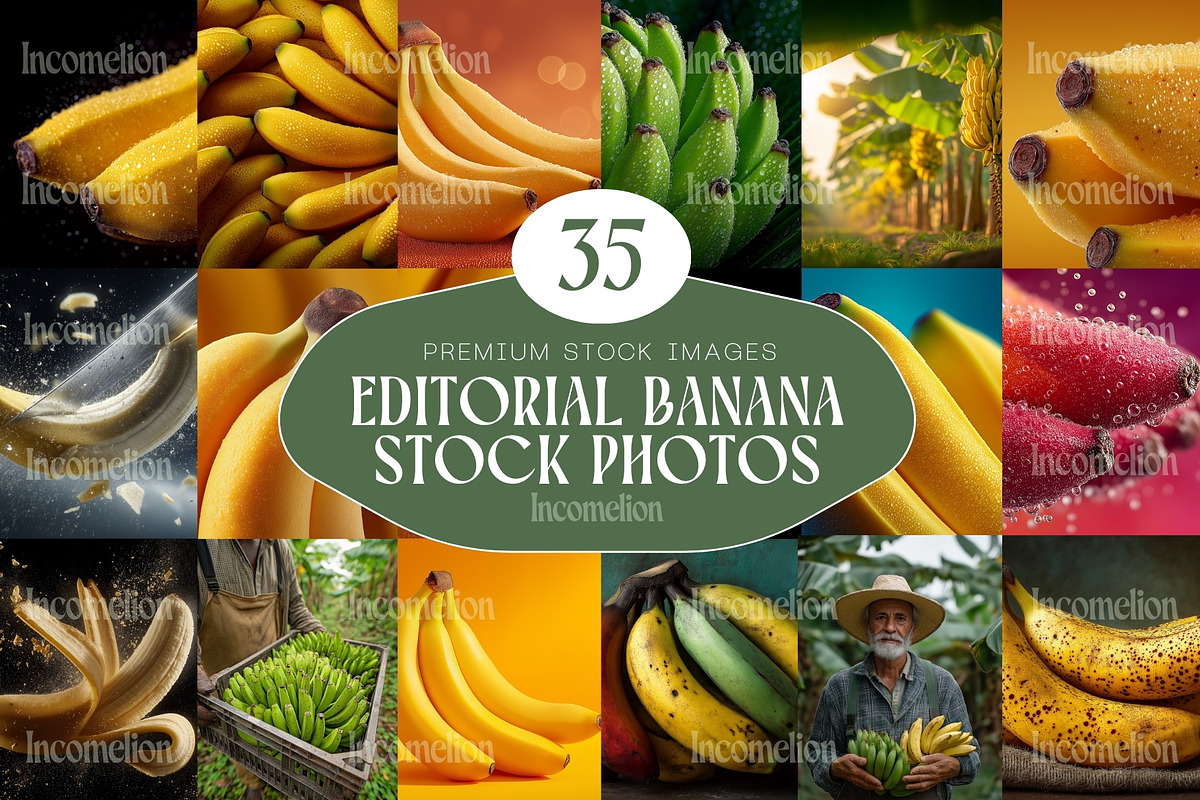 35 Editorial Banana Stock Photos, a Food Illustration by Incomelion (Photo 1 of 13)