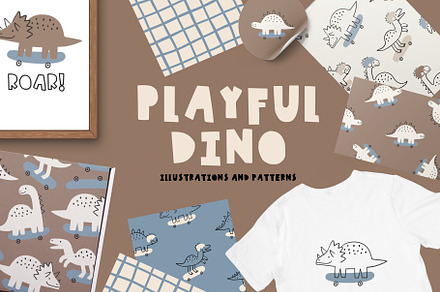 Playful Dino - vector clipart