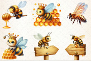 Watercolor Busy Honey Bee Clipart, an Illustration by Rose Art (Thumbnail 3 of 7)