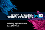 60 Paint Splash Brushes for PS, a Brush Add-On by Creative Graphics (Thumbnail 2 of 10)