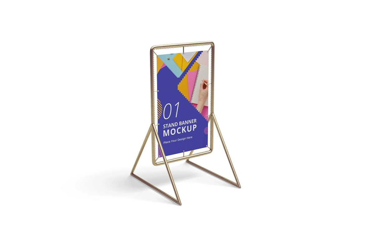 Stand Banner Mockup, an Advertising Mockup by Graphic Deal (Photo 2 of 6)