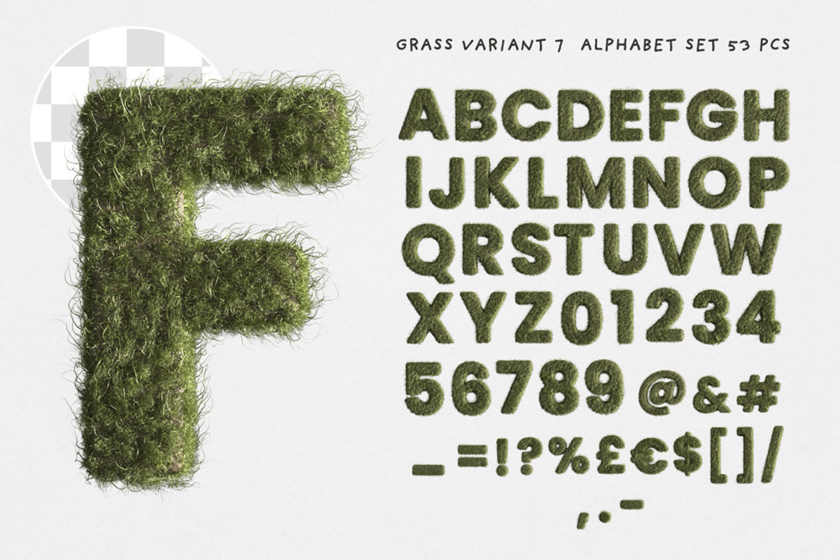 Green Grass or Fur Typo Creator, a Sans Serif Font by TVartworks (Photo 11 of 14)