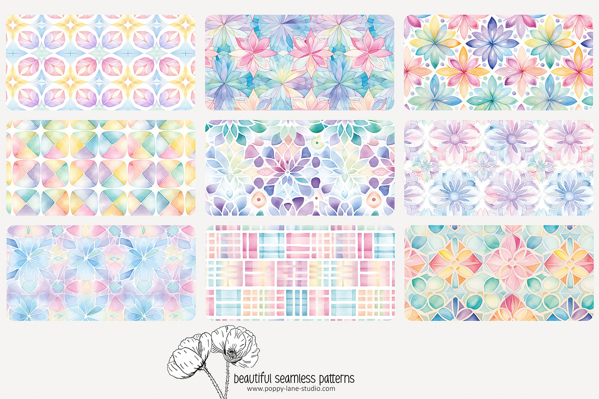 80 pastel geometric seamless pattern, a Pattern Graphic by Poppy Lane Studio (Photo 7 of 11)
