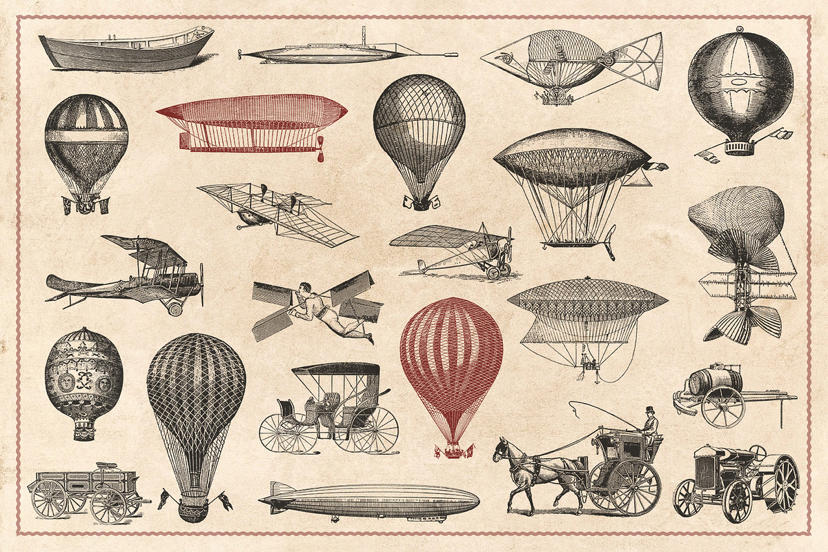 100 Vintage Vehicles (Vector), a Transportation Illustration by Brigantine Designs (Photo 5 of 7)