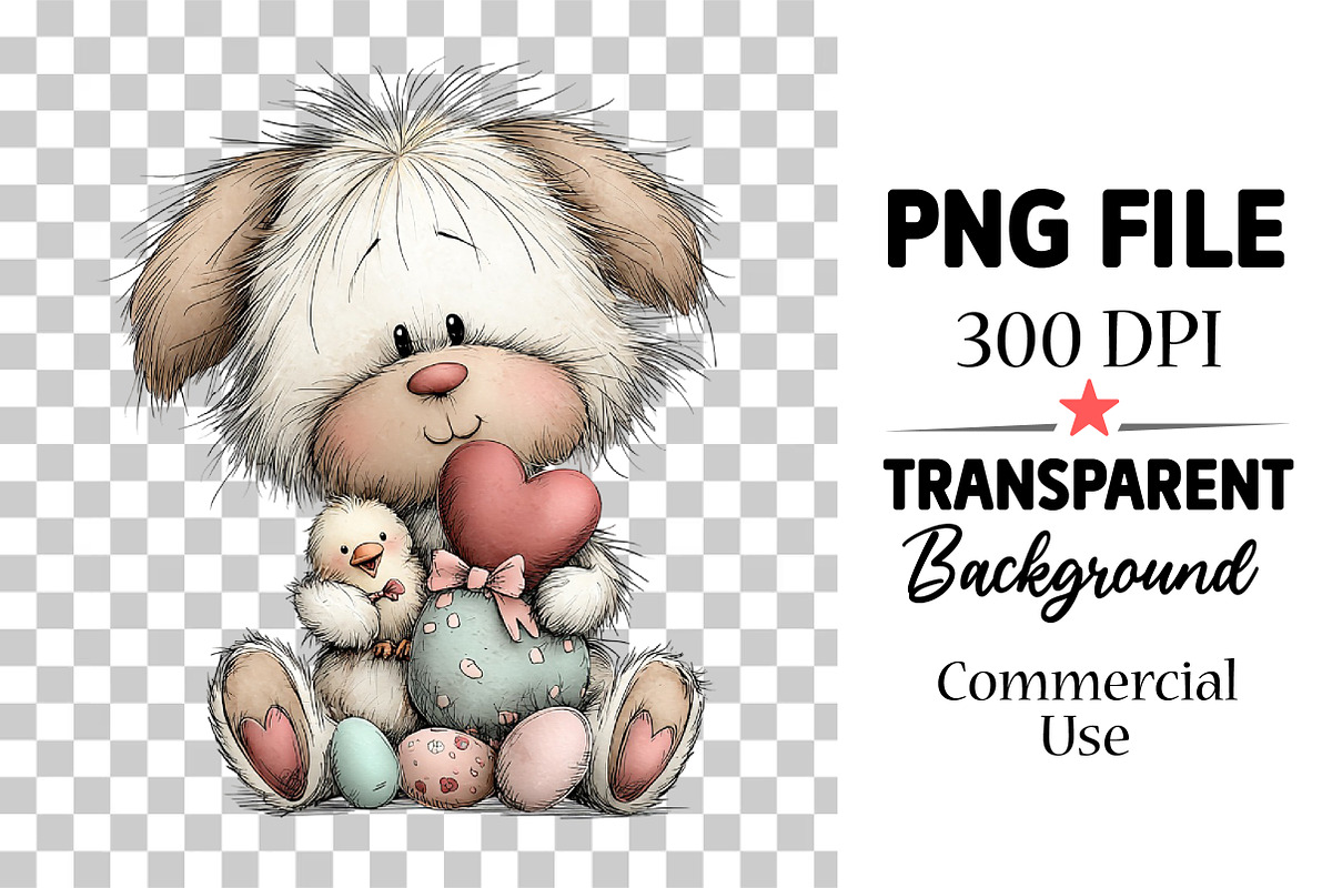 Whimsical Easter Bunny Clipart Png, an Illustration by Watercolor design (Photo 4 of 6)