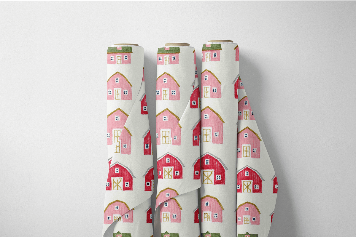 Rustic Farm Seamless Pattern PNG