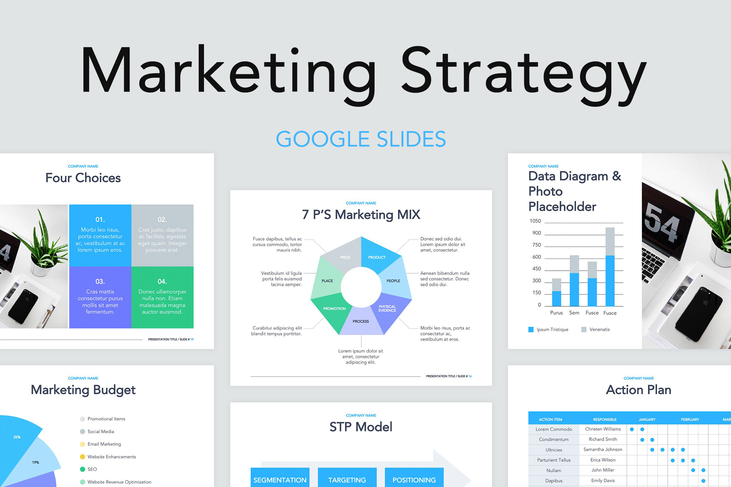 Marketing Strategy Google Slides, a Presentation Template by Jumsoft