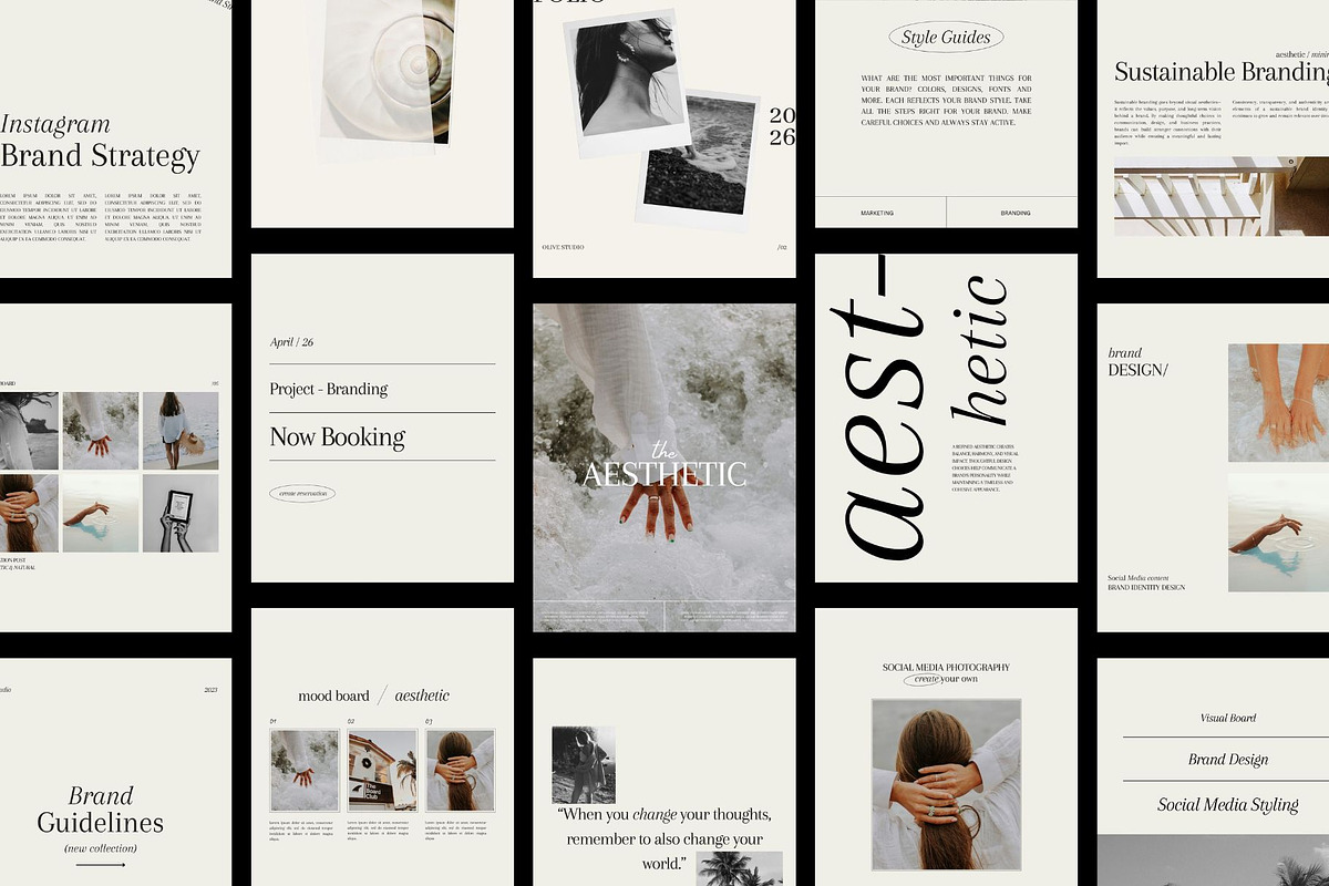 Instagram Aesthetic Canva Template, a Social Media Template by Mia Branding Studio (Photo 1 of 5)