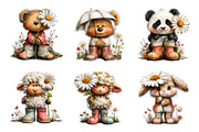 Watercolor Spring Animals Clipart, an Illustration by SinaCreation (Thumbnail 2 of 9)