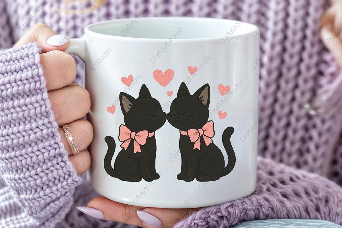 Cat Valentines Black Cat PNG, an Illustration by CraftArtStudio (Photo 3 of 4)