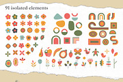 MidCentury 60s 70s Retro Floral set, an Object Graphic by Sofico (Thumbnail 10 of 16)