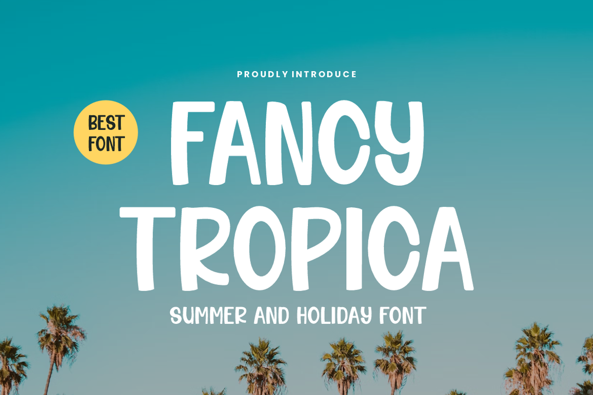 Fancy Tropica Summer & Holiday Font, a Handwritten Font by QR Design Studio (Photo 1 of 7)