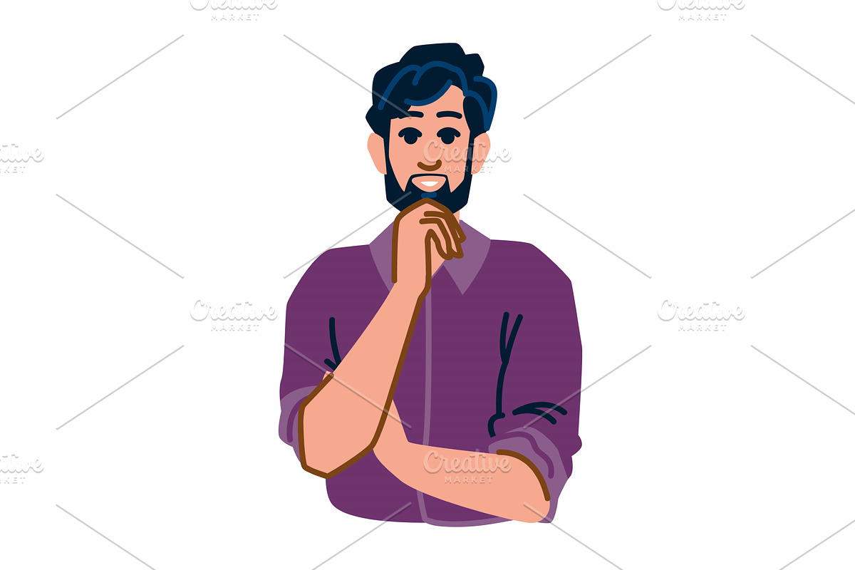 Pensive businessman making a, a Person Illustration by pikepicture