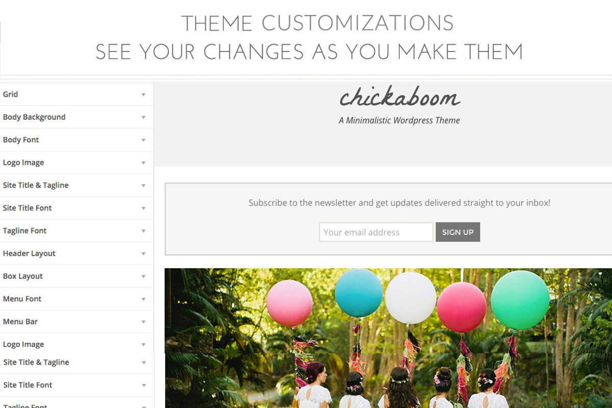 Chickaboom Feminine Wordpress Theme, a WordPress Template by angiemakeswebsites (Photo 3 of 5)