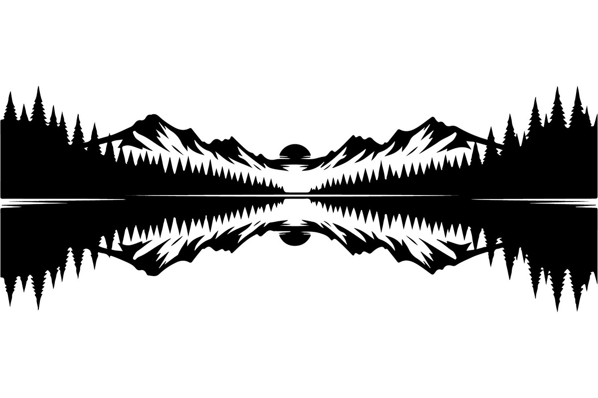 Mirror Landscape Silhouette, an Object Graphic by Designer_Momina (Photo 11 of 20)