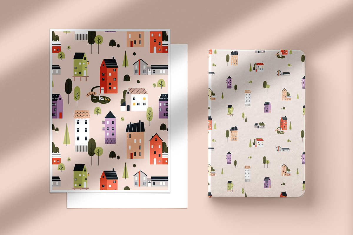 Scandinavian houses seamless pattern, a Pattern Graphic by Good Studio (Photo 11 of 11)