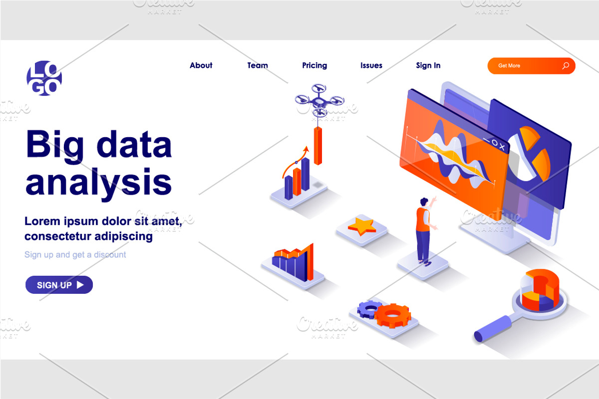 Isometric Landing Page Template, a Templates & Theme by alexdndz (Photo 4 of 31)