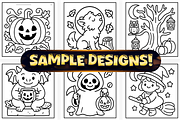 Bold Easy Spooky Cutie Coloring Page, a Seasonal Illustration by Craftsbeefy (Thumbnail 2 of 4)