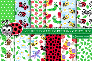 Cute Bugs Digital Paper,Insects -P49